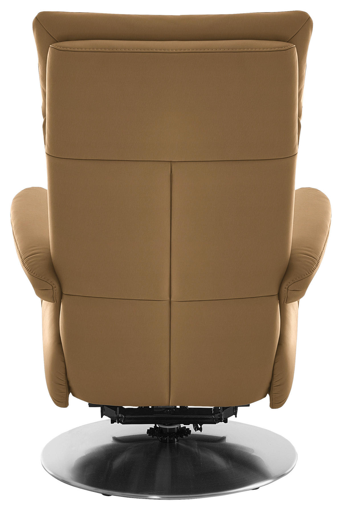RELAXSESSEL in Leder Honig  - Edelstahlfarben/Honig, Design, Leder/Metall (78/112/85cm) - Cantus