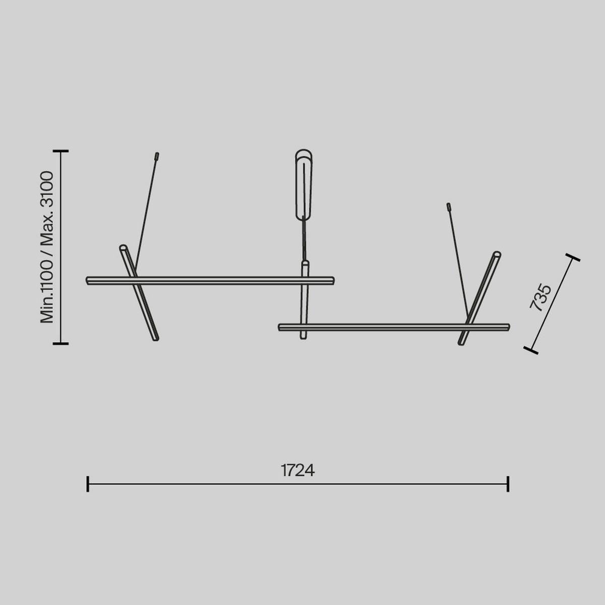 PENDELLAMPA Radiance 172,4/310/73,5 cm  - vit, Design, plast (172,4/310/73,5cm) - MAYTONI
