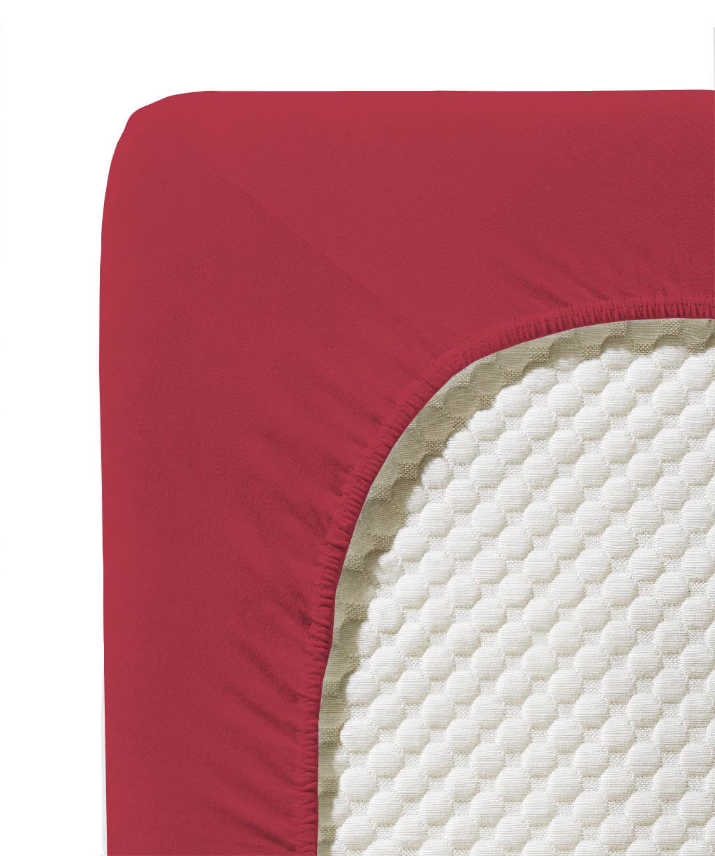 SPANNBETTTUCH Jenny C Single-Jersey - Kirschrot, Basics, Textil (120/200cm) - Fleuresse