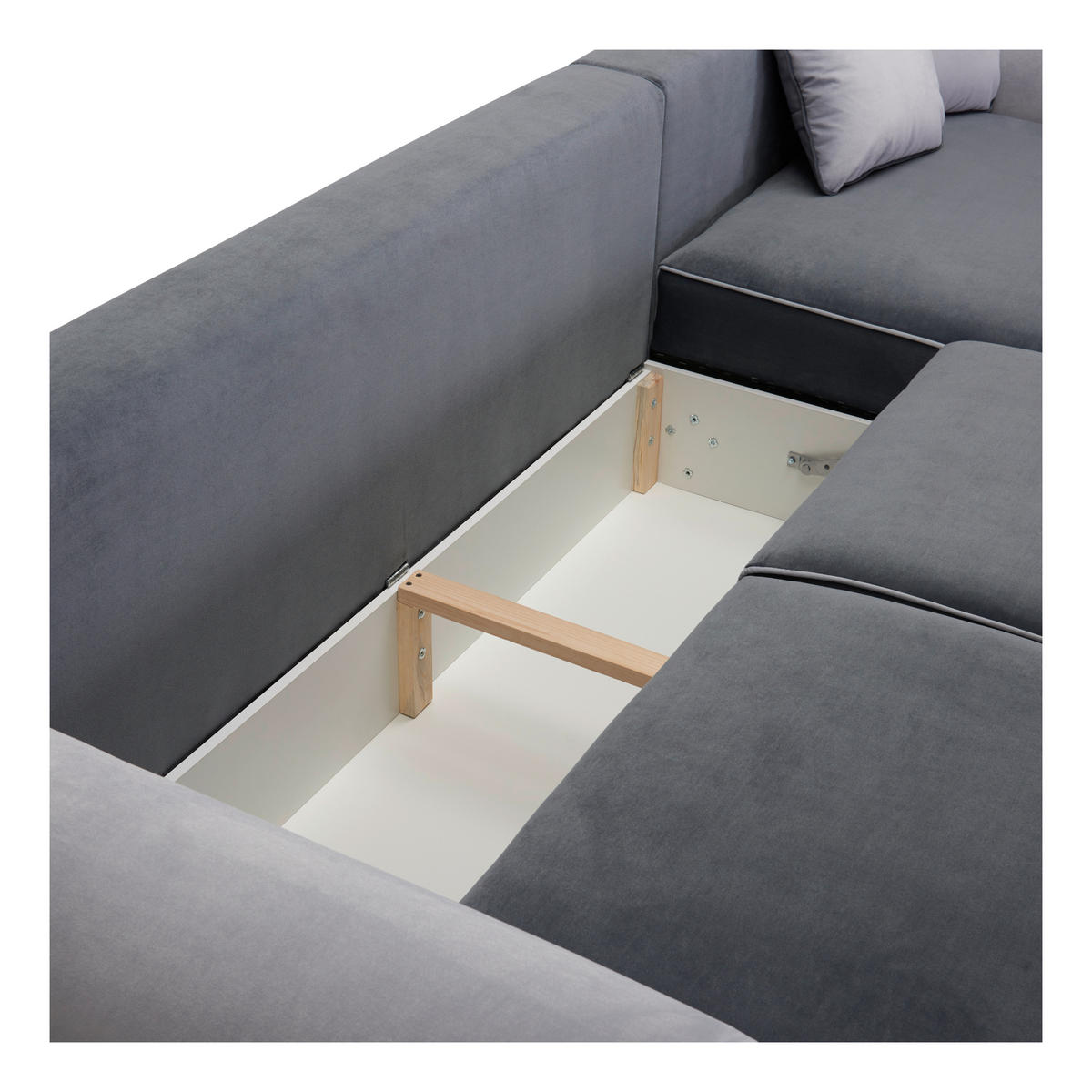 WOHNLANDSCHAFT Creme, Naturfarben Mikrofaser  - Creme/Braun, ROMANTIK / LANDHAUS, Kunststoff/Textil (310/193cm) - Livetastic