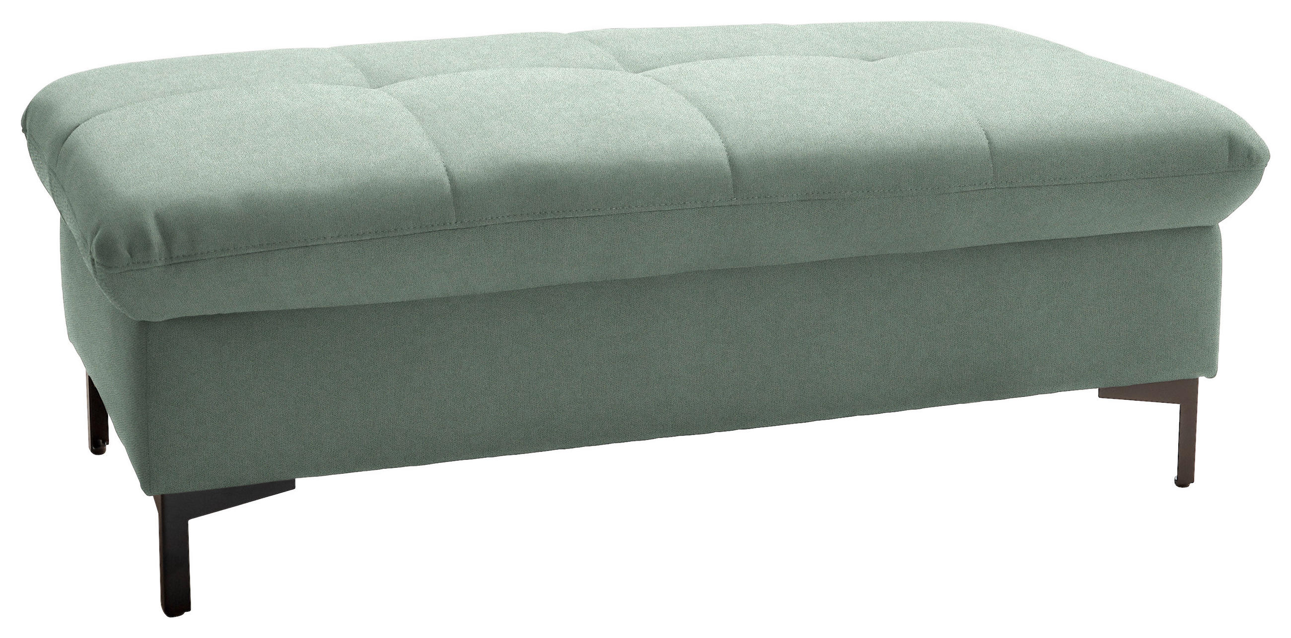 HOCKER in Textil Mintgrün  - Schwarz/Mintgrün, Design, Textil (124/46/68cm) - Xora