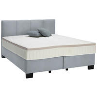 BOXSPRINGBETT 160/200 cm  in Pastellblau  - Pastellblau/Schwarz, Design, Kunststoff/Textil (160/200cm) - Hom`in