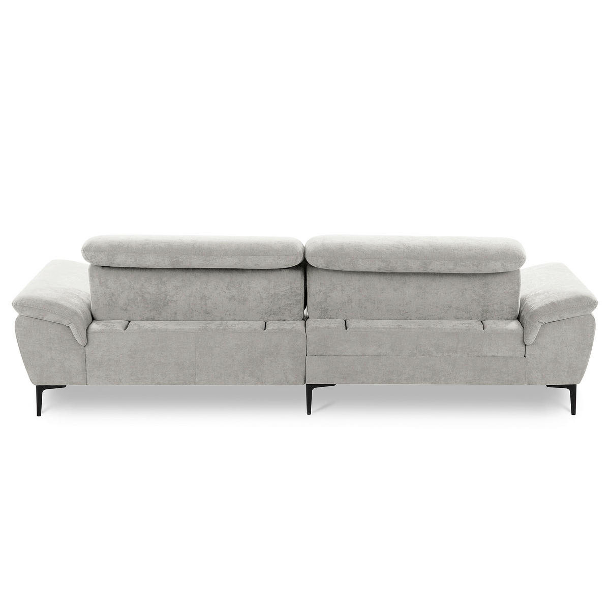 ECKSOFA PRADO Grau Webstoff Bettkasten, Kopfteilverstellung, Sitztiefenverstellung  - Schwarz/Grau, Design, Textil/Metall (195/268cm) - Livetastic