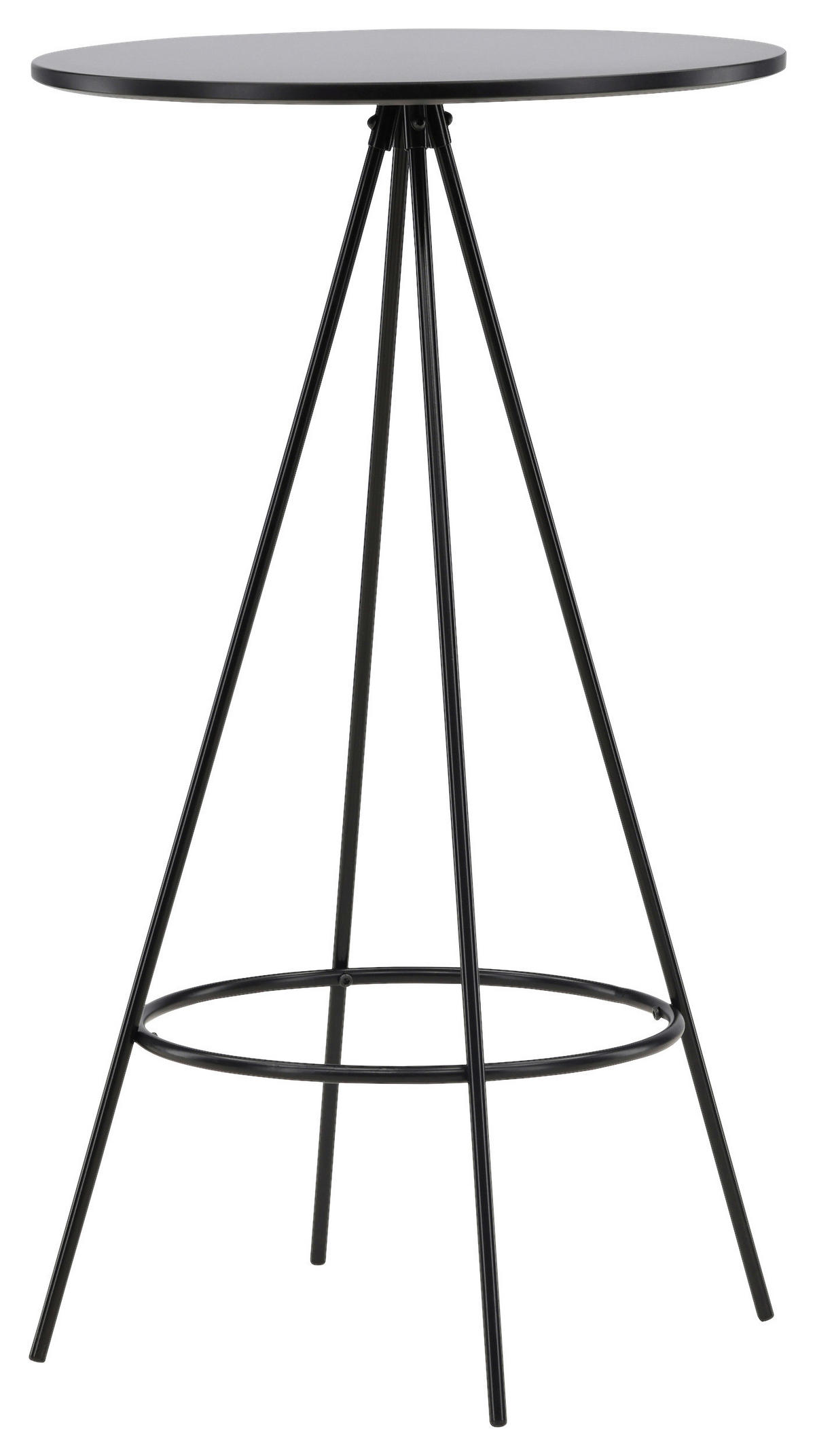 BARHOCKER Schwarz Stahl furniert  - Schwarz, Design, Metall (60/105/60cm) - Livetastic