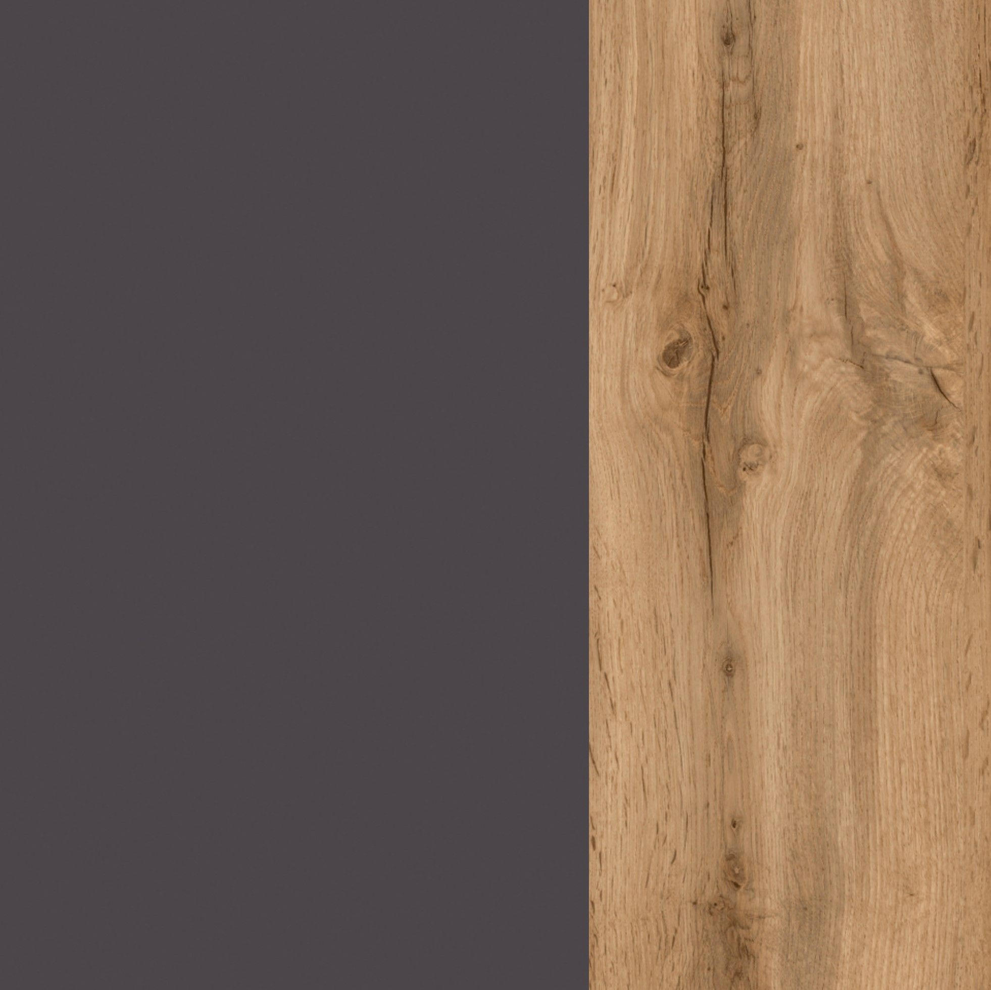 Thumbnail - Held Küchenunterschrank, Anthrazit, Eiche Wotan, Metall, 3 Schubladen, einzeln stellbar, 50x85x60 cm, Made in Germany, K...