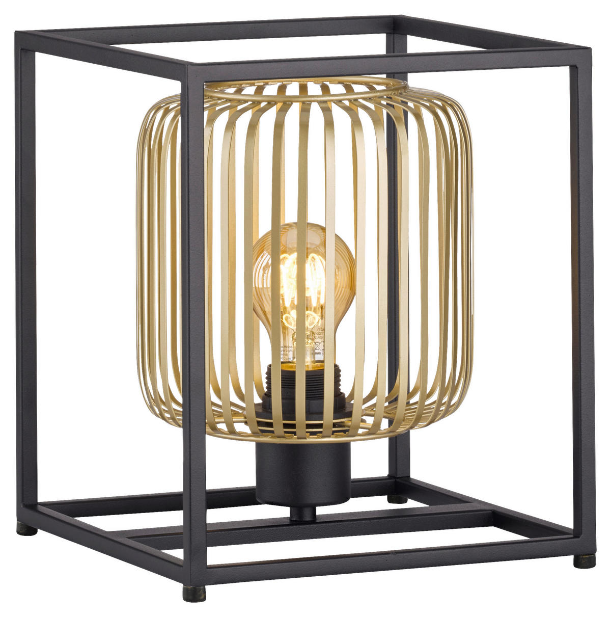 BORDSLAMPA Caydo 23/25/20 cm   - svart/guldfärgad, Klassisk, metall (23/25/20cm) - Fischer & Honsel