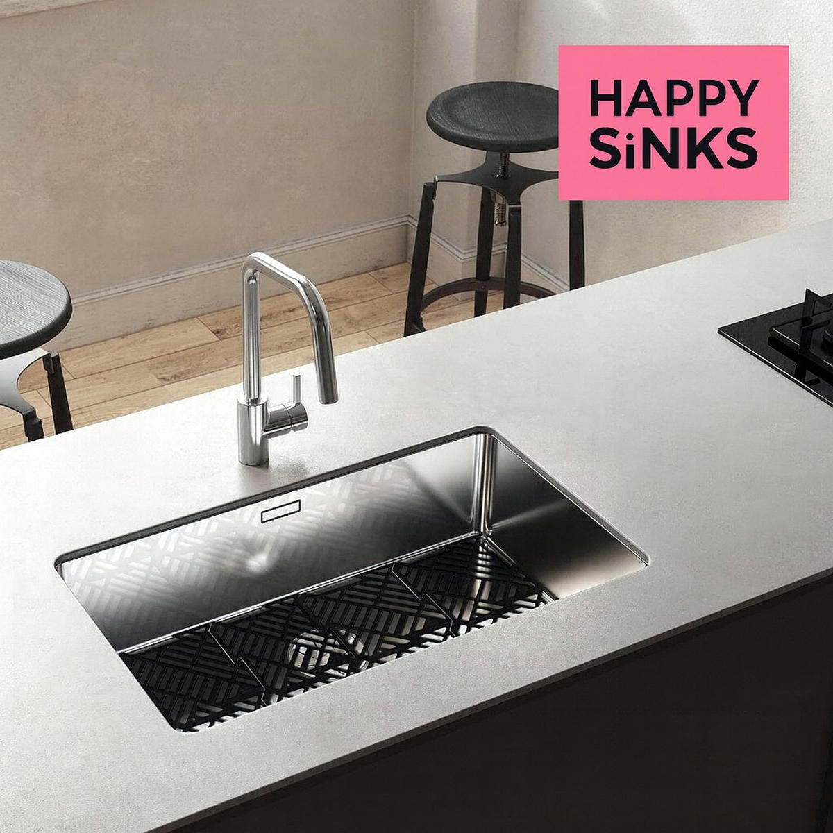 SPÜLBECKENEINLAGE  - Schwarz, Basics, Kunststoff (16/16cm) - HAPPY SINKS
