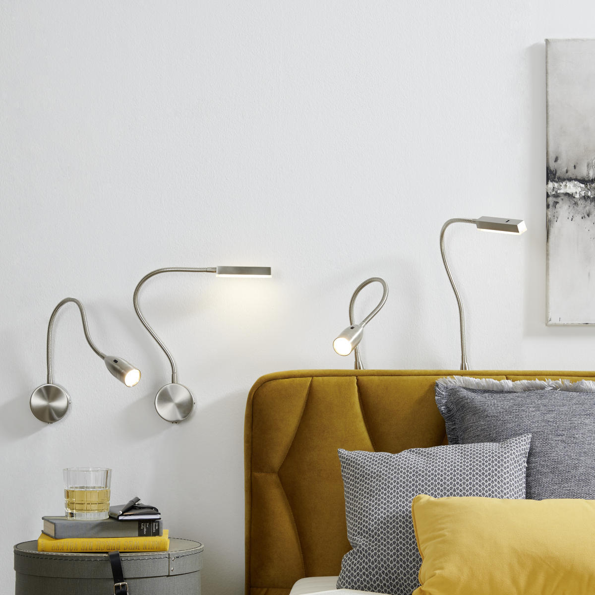 NÁSTENNÉ LED SVIETIDLO, 2,5/48 cm - niklová, Design, kov/plast (2,5/48cm)