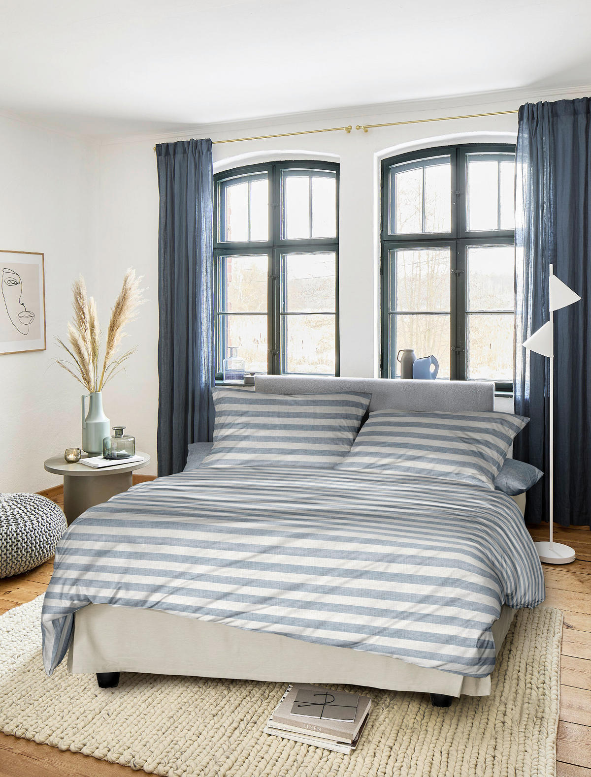 BETTWÄSCHE Makosatin 135/200 cm  - Blau, KONVENTIONELL, Textil (135/200cm) - Irisette