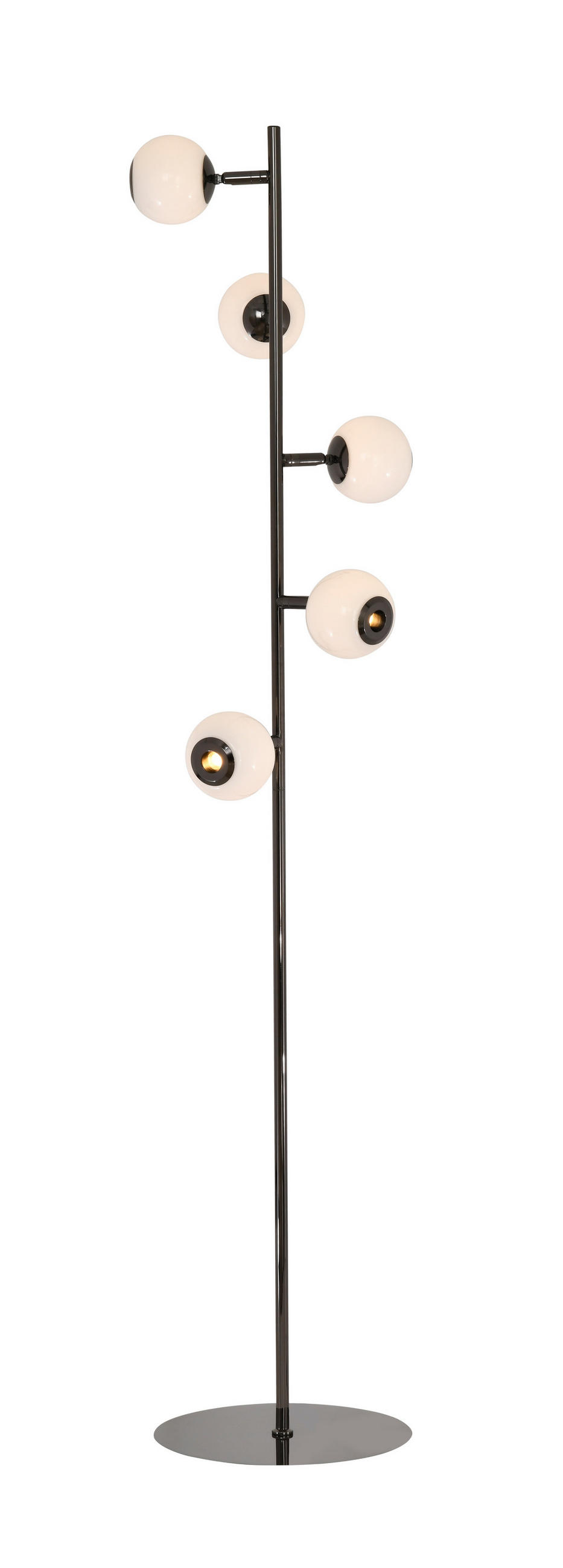 LED-STEHLEUCHTE Luberon 32,5/151/32,5 cm  - Schwarzchrom, Design, Glas/Kunststoff (32,5/151/32,5cm)
