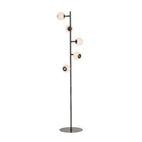 LED-STEHLEUCHTE Luberon 32,5/151/32,5 cm  - Schwarzchrom, Design, Glas/Kunststoff (32,5/151/32,5cm)