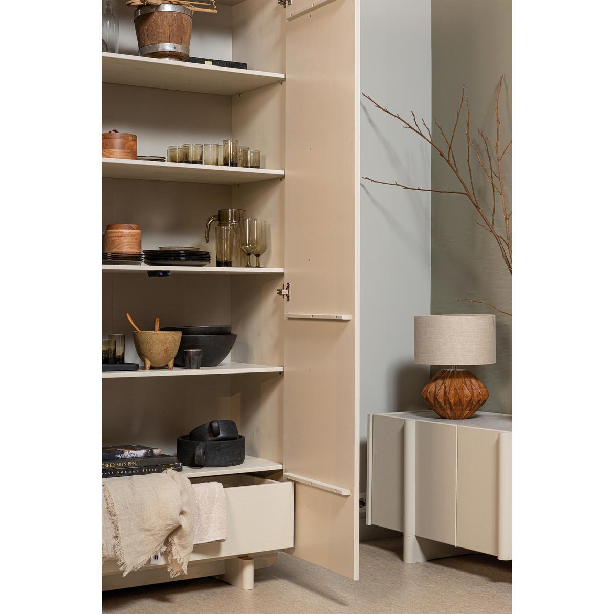 GARDEROBENSCHRANK Basu  in 101/210/46 cm  - Grauweiß, Design, Holz (101/210/46cm) - Livetastic