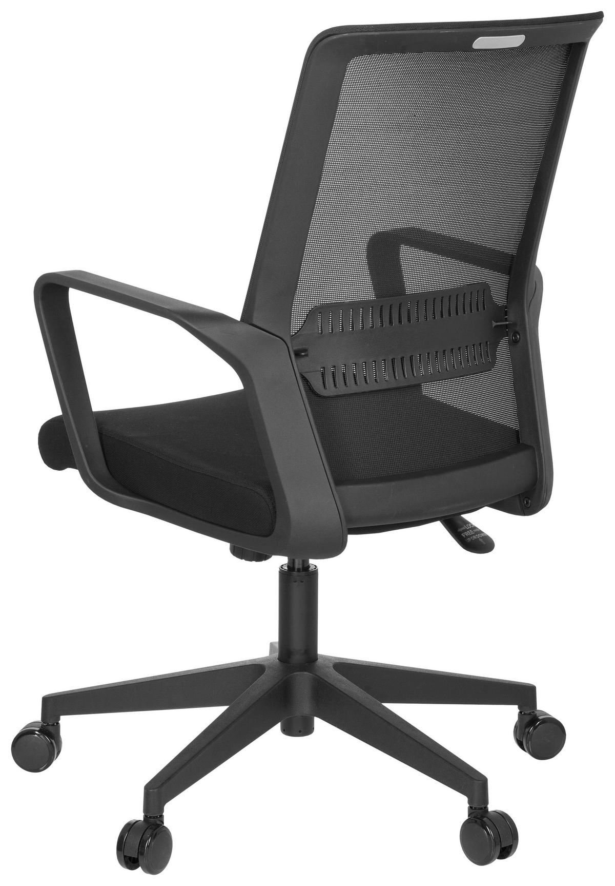 DREHSTUHL  in Netzbespannung, Flachgewebe Schwarz  - Schwarz, Basics, Kunststoff/Textil (58/110/52cm) - MID.YOU