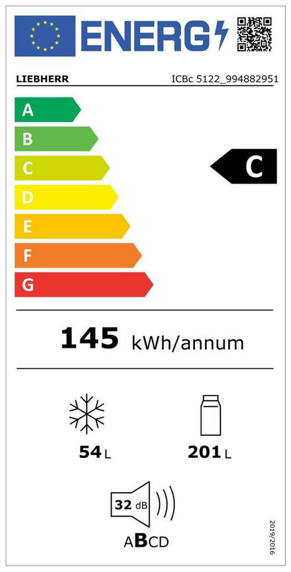 KÜHL-GEFRIER-KOMBINATION ICBC5122  - Weiß, Basics, Kunststoff/Metall (56-57/177-179/55cm) - Liebherr