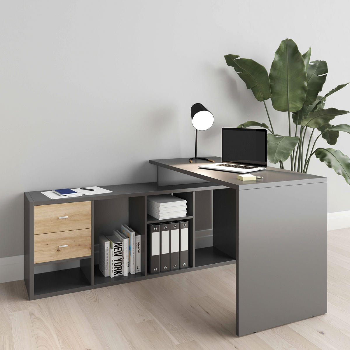 SCHREIBTISCH 120/58/75 cm  in Grau  - Grau, Basics, Holzwerkstoff (120/58/75cm) - MID.YOU