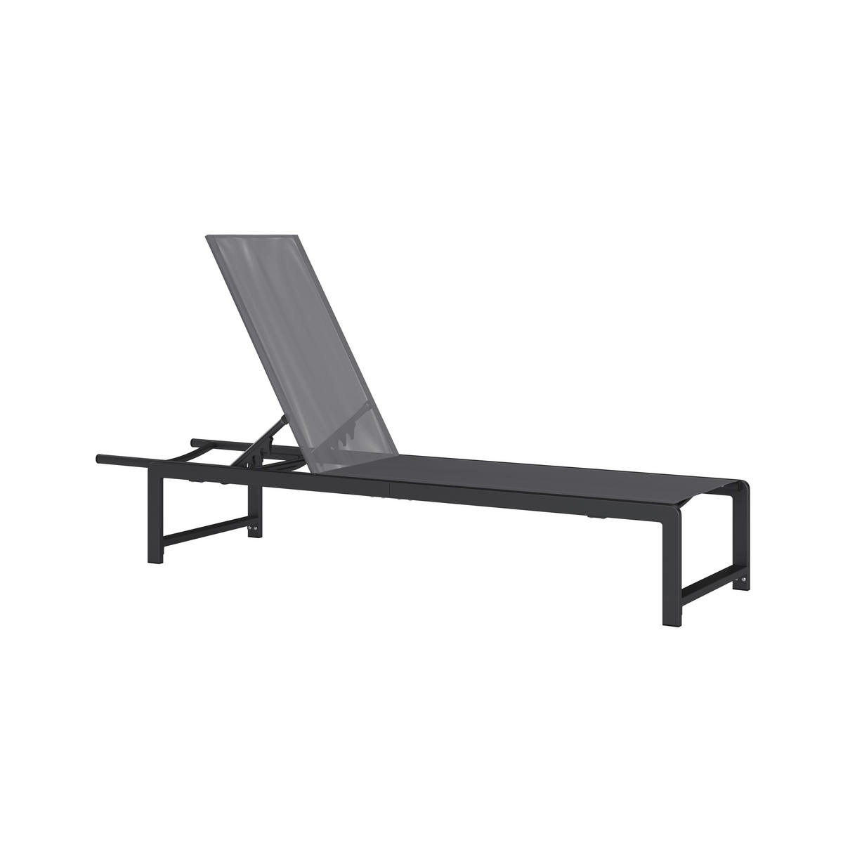 GARTENLIEGE 190/34/60 cm  - Anthrazit/Grau, MODERN, Kunststoff/Metall (190/34/60cm) - Ambia Garden