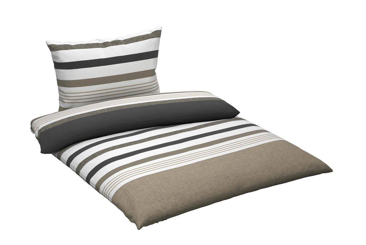 POSTEĽNÁ BIELIZEŇ, renforcé, taupe, 140/200 cm - taupe, Basics, textil (140/200cm) - Novel