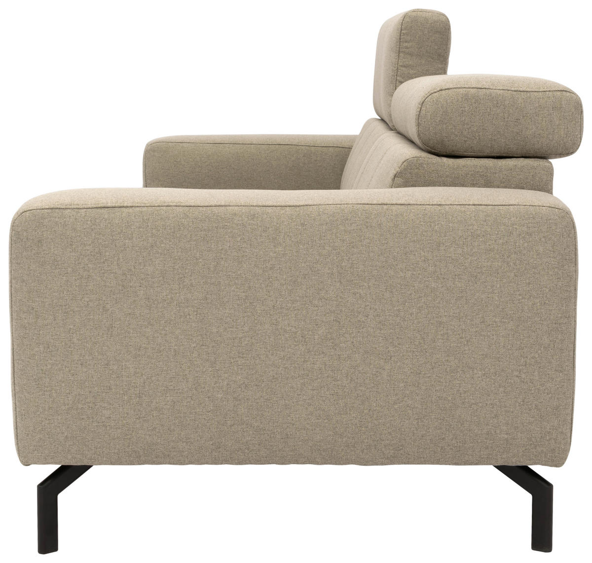 3-SITZER-SOFA in Webstoff Schlammfarben  - Schlammfarben/Schwarz, Design, Textil/Metall (238/79/104cm) - MID.YOU