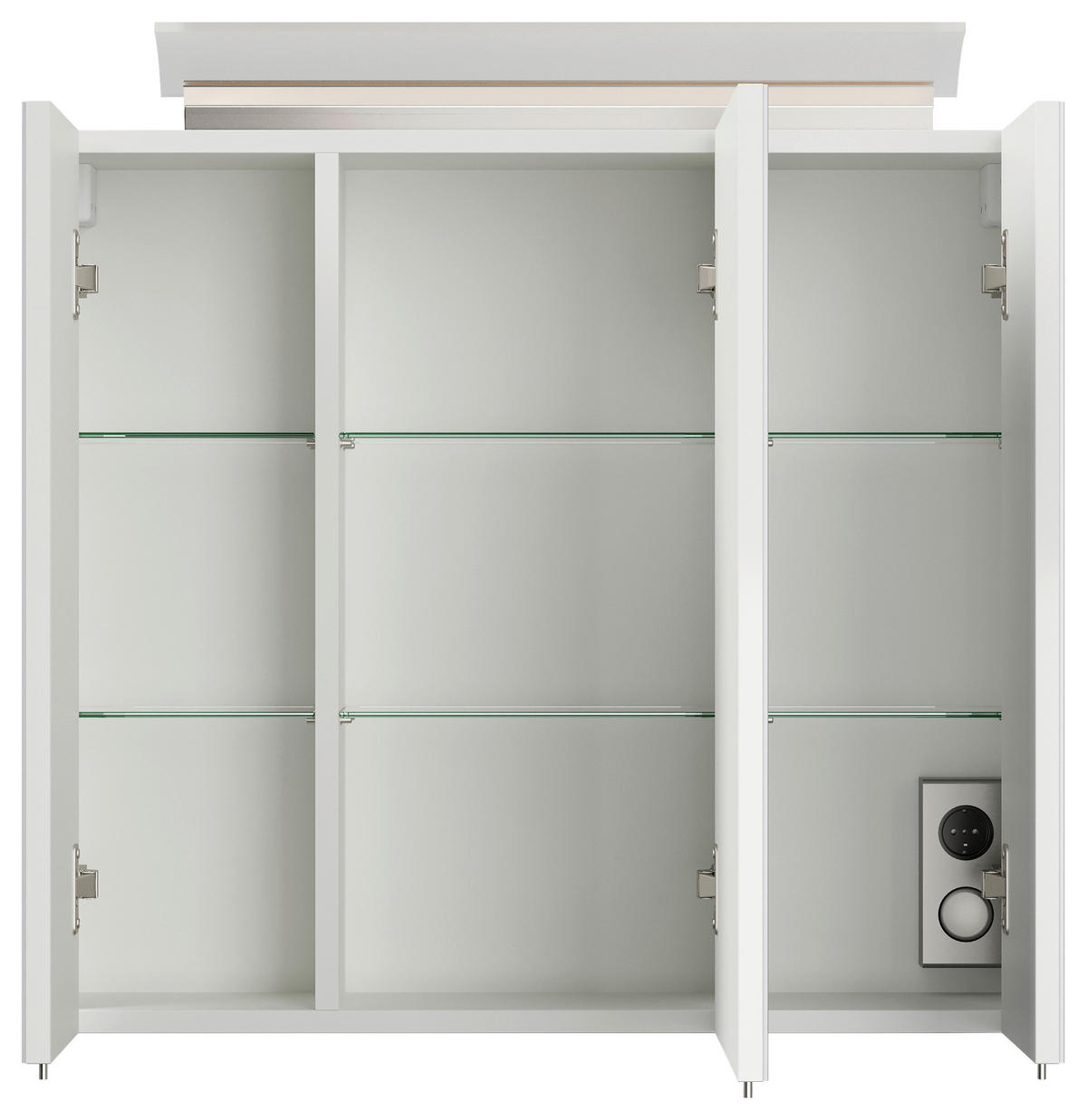 SPIEGELSCHRANK 70/62/17 cm  - Weiß Hochglanz, MODERN, Glas/Holzwerkstoff (70/62/17cm) - MID.YOU