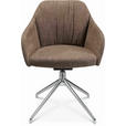 ARMLEHNSTUHL  in Aluminium Velours  - Graubraun/Alufarben, Design, Textil/Metall (58/81,5-84,5/60cm) - Johann Jakob