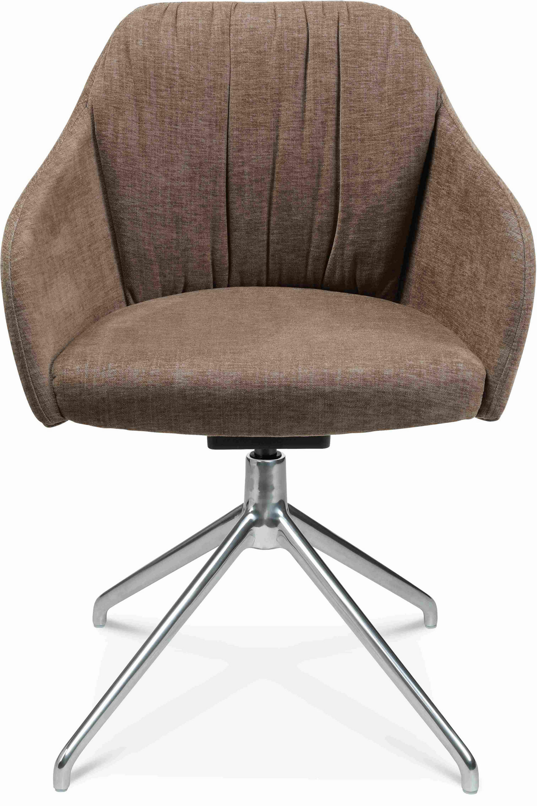 ARMLEHNSTUHL in Aluminium Velours - Graubraun/Alufarben, Design, Textil/Metall (58/81,5-84,5/60cm) - Johann Jakob