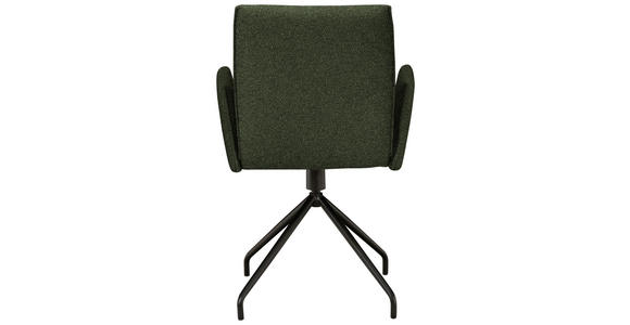 ARMLEHNSTUHL  , Typenauswahl, Sitzfläche 360° drehbar  , Webstoff, Mikrofaser  ,  - Schwarz/Olivgrün, Design, Textil/Metall (60/91/60cm) - Moderano