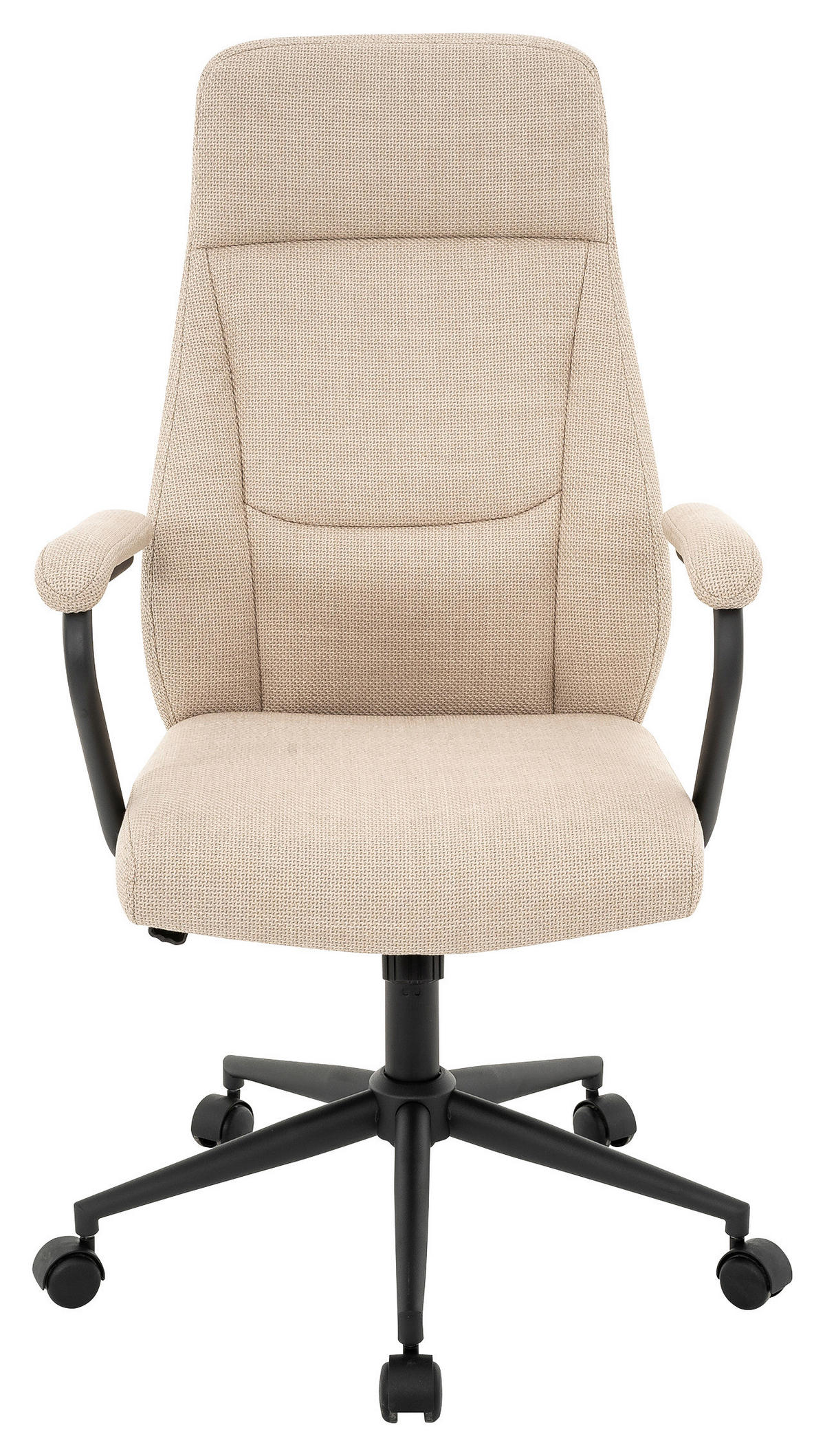 CHEFSESSEL Webstoff Creme, Schwarz  - Creme/Schwarz, MODERN, Kunststoff/Textil (60/106-114/65cm) - MID.YOU