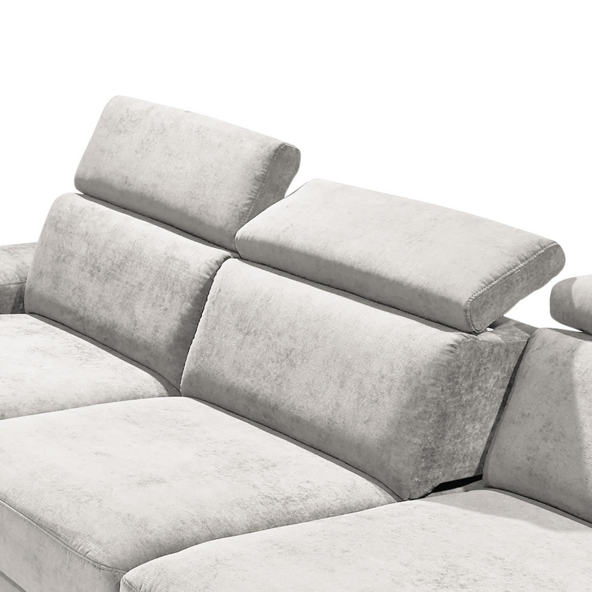 ECKSOFA in Webstoff Silberfarben  - Silberfarben, Konventionell, Textil/Metall (260/82/182cm) - Trendmanufaktur