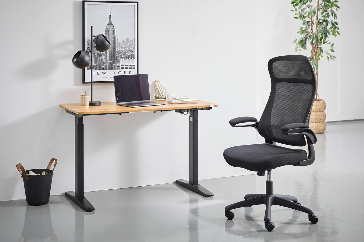 SCHREIBTISCH 120/60/71-116 cm  in Eiche Artisan  - Schwarz/Eiche Artisan, Modern, Holzwerkstoff/Kunststoff (120/60/71-116cm) - Carryhome