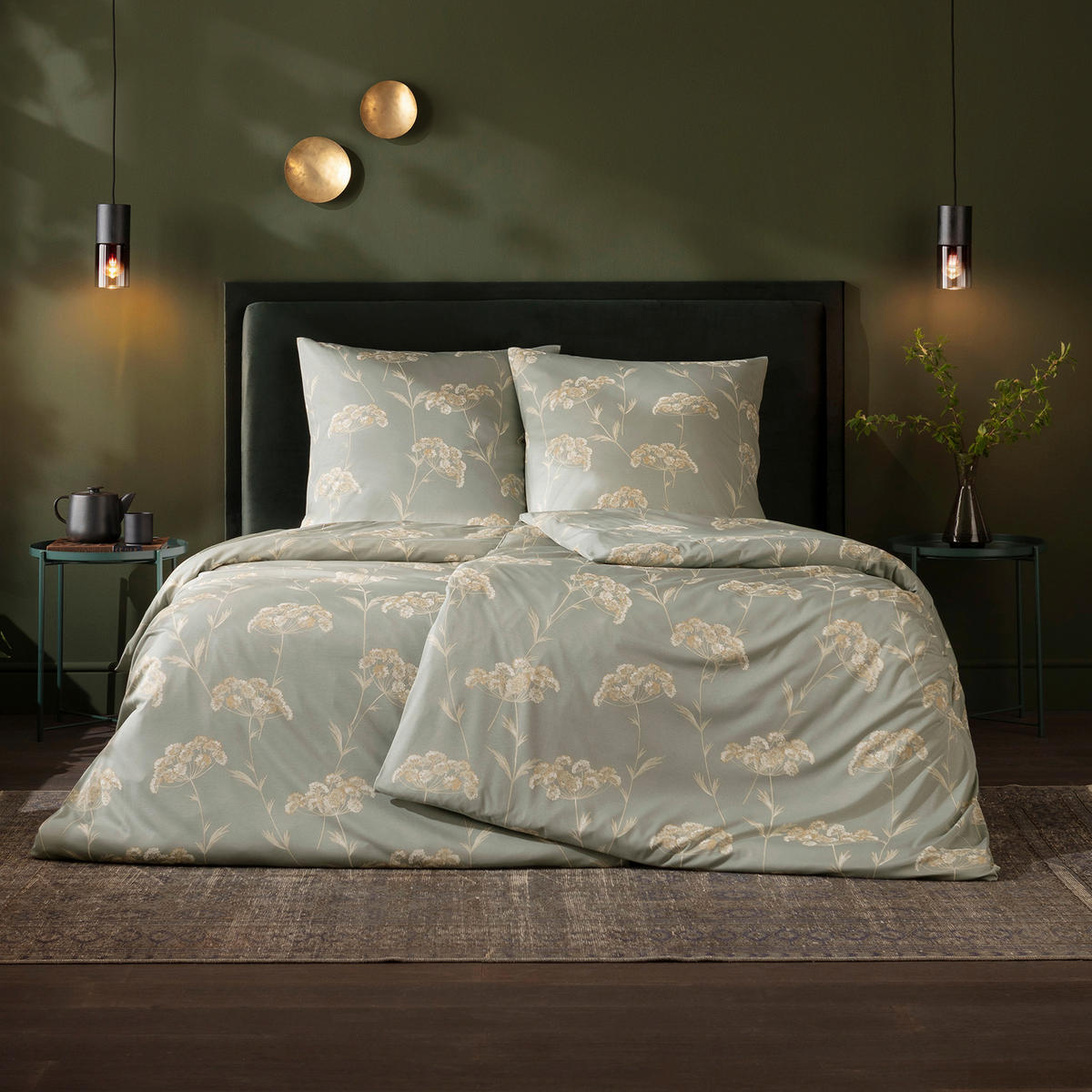 BETTWÄSCHE 2-teilig Atelier Interlock-Jersey 140/200 cm  - Grün, Basics, Textil (140/200cm) - Estella