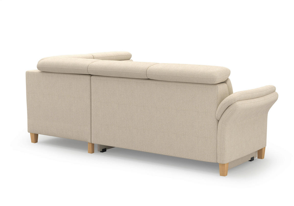 ECKSOFA GLENDALE E Sandfarben Chenille  - Sandfarben/Eichefarben, KONVENTIONELL, Holz/Textil (247/193cm) - Sit & More