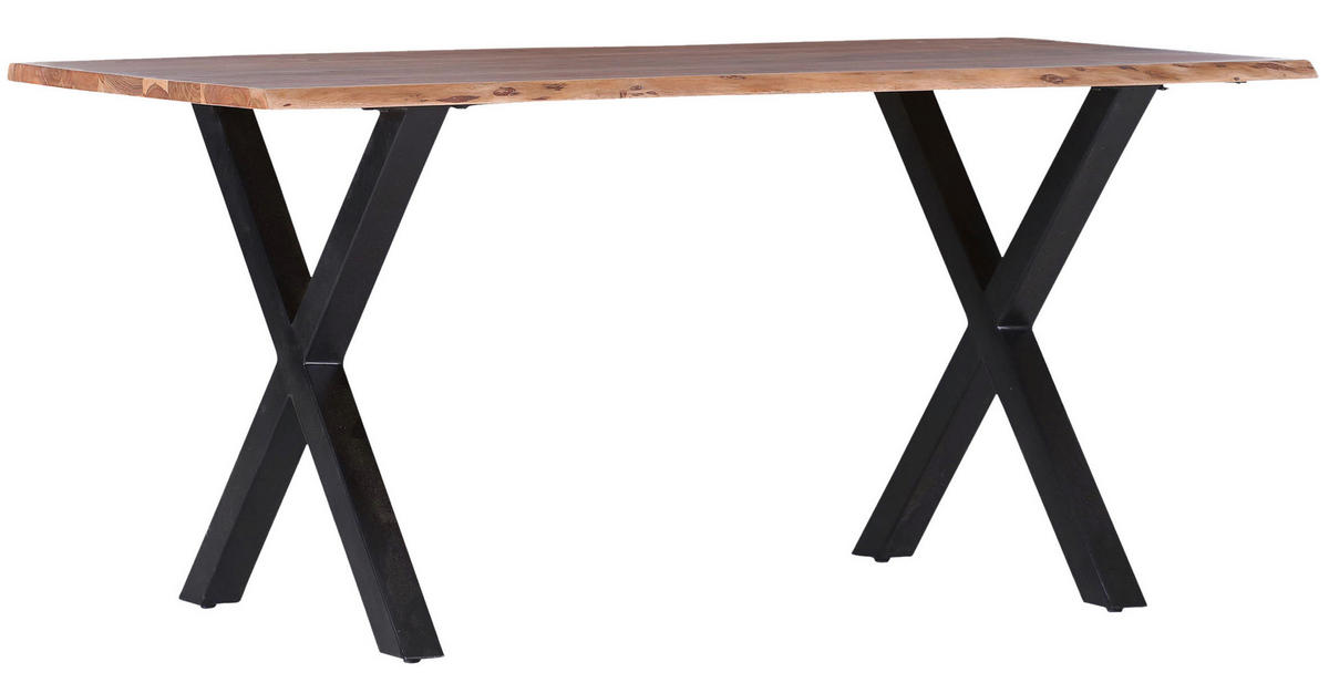 ÉTKEZŐASZTAL - natúr színű/fekete, Modern, fa/fém (140/76/80cm) - Livetastic