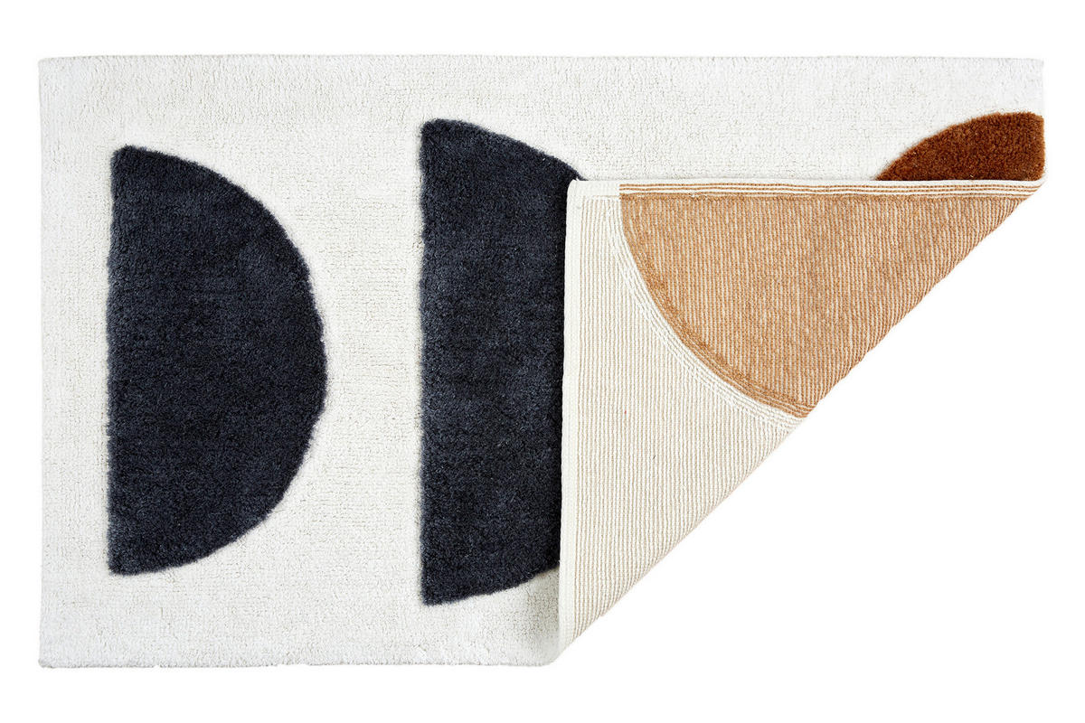 BADTEPPICH Braun, Schwarz, Weiß 60/90 cm  - Schwarz/Braun, Basics, Textil (60/90cm) - Schöner Wohnen