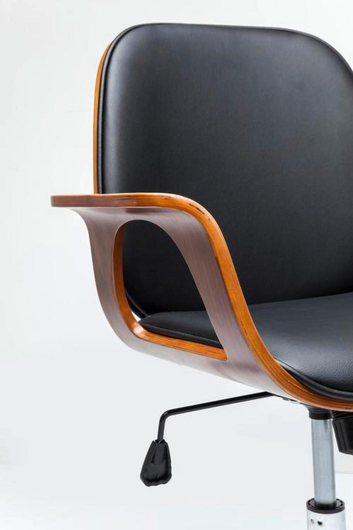 OTOČNÁ ŽIDLE, vzhled kůže, černá, barvy ořechu - černá/barvy chromu, Trend, dřevo/textil (66,5/101/56cm) - Kare-Design