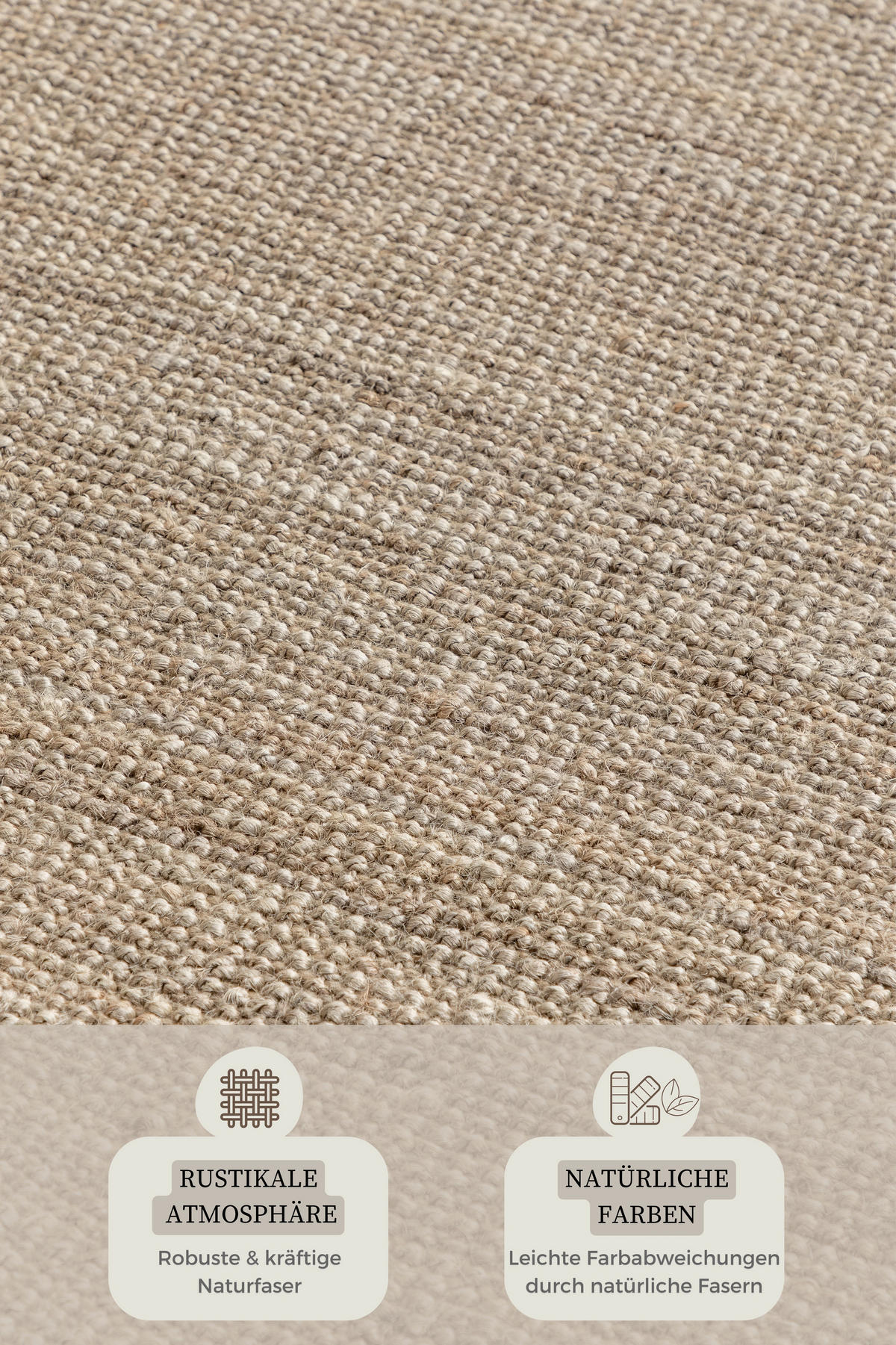 JUTETEPPICH 190/280 cm Bouclé Greige  - Greige, Basics, Textil (190/280cm)