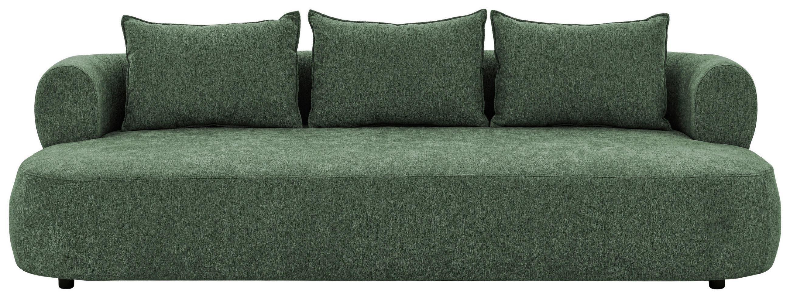 BIGSOFA in Chenille Grün - Schwarz/Grün, Design, Kunststoff/Textil (240/76/122cm) - Livetastic