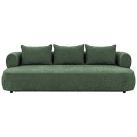 BIGSOFA in Chenille Grün  - Schwarz/Grün, Design, Kunststoff/Textil (240/76/122cm) - Livetastic