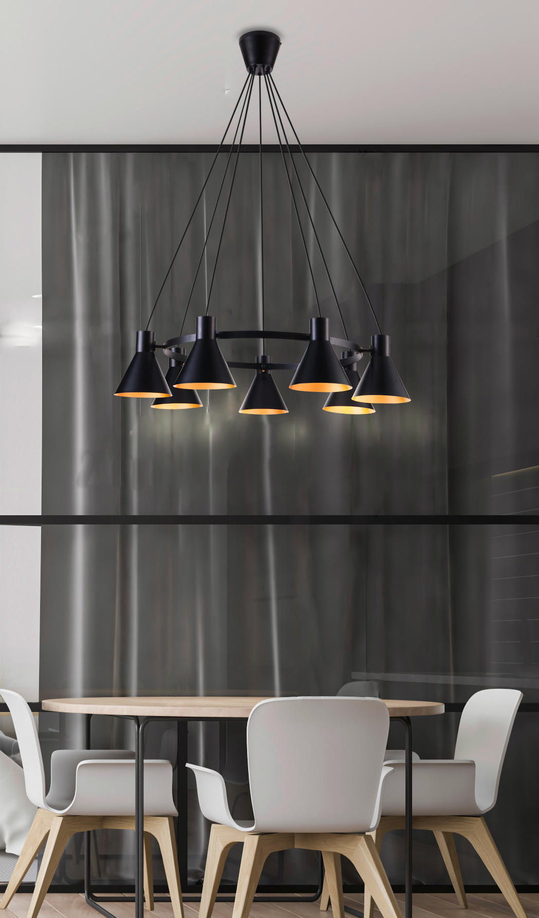 PENDELLEUCHTE More 78/78/100 cm   - Goldfarben/Schwarz, Design, Metall (78/78/100cm)