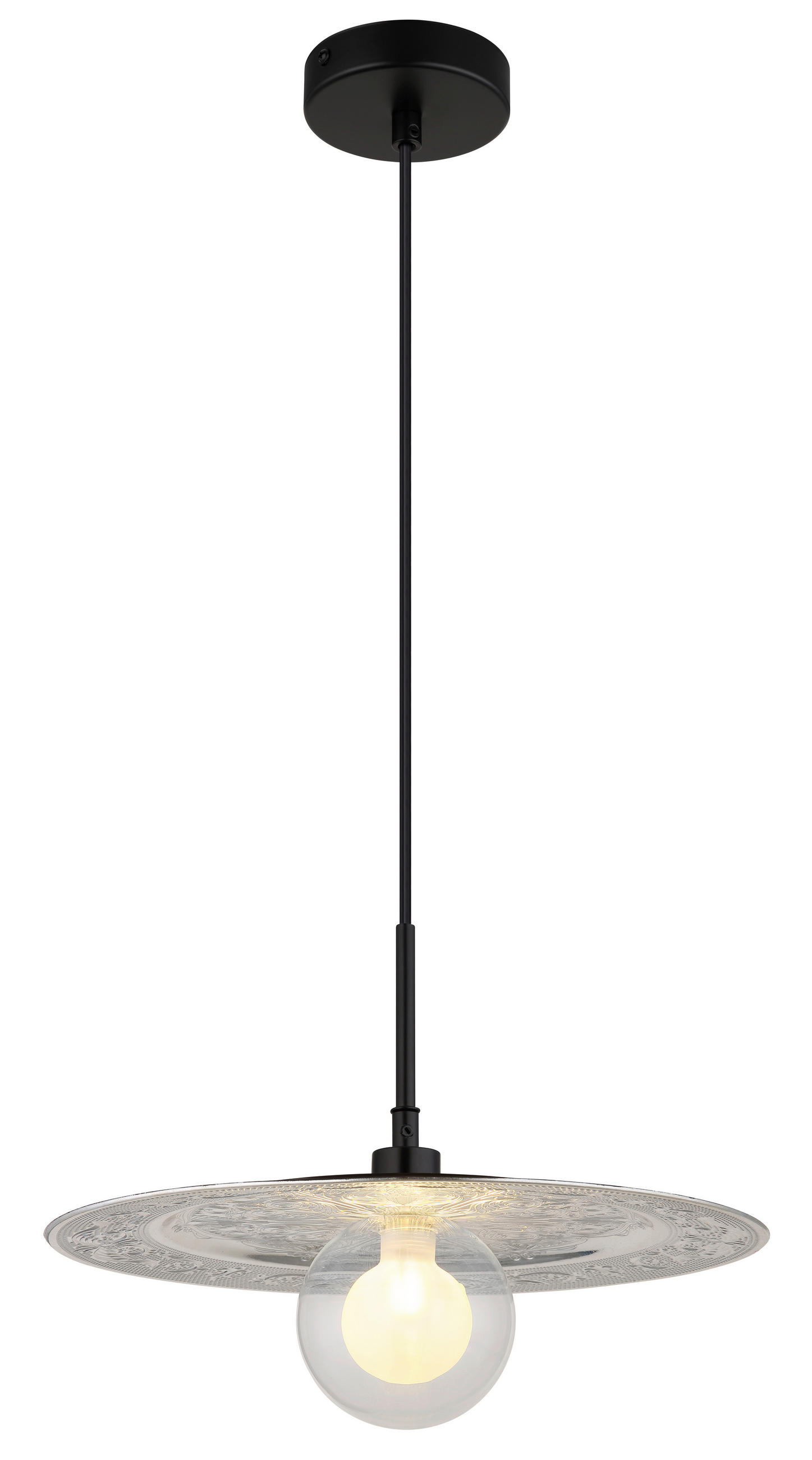 HÄNGELEUCHTE 33/119 cm    - Klar/Silberfarben, Konventionell, Glas/Kunststoff (33/119cm) - Globo