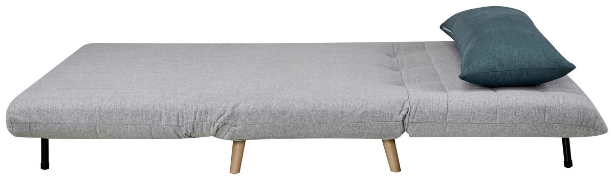 SCHLAFSOFA Webstoff Grau  - Blau/Naturfarben, MODERN, Holz/Kunststoff (125/84/91cm) - Livetastic