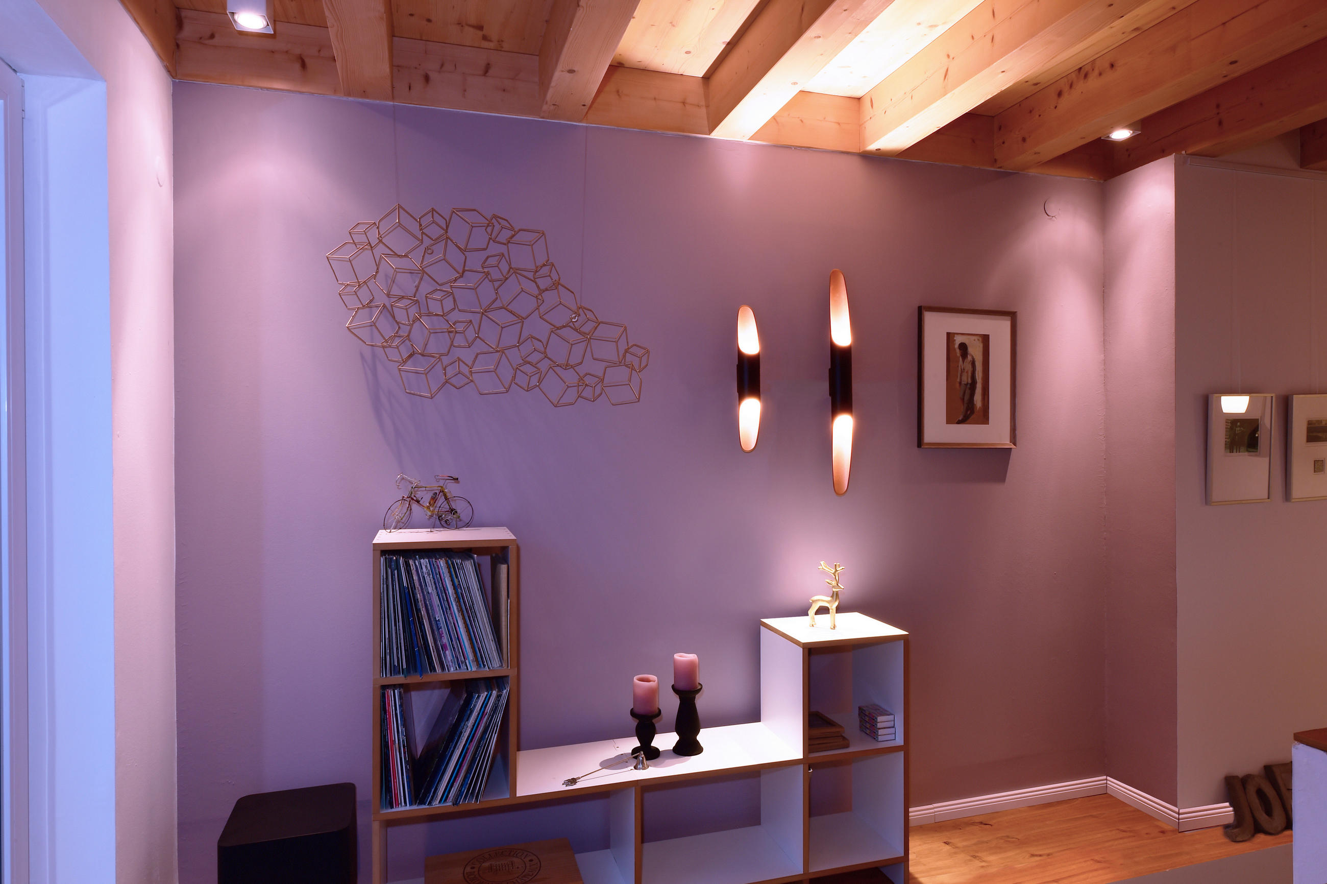 LED VÄGGLAMPA 50/6/7 cm   - roséguld/svart, Design, metall (50/6/7cm)