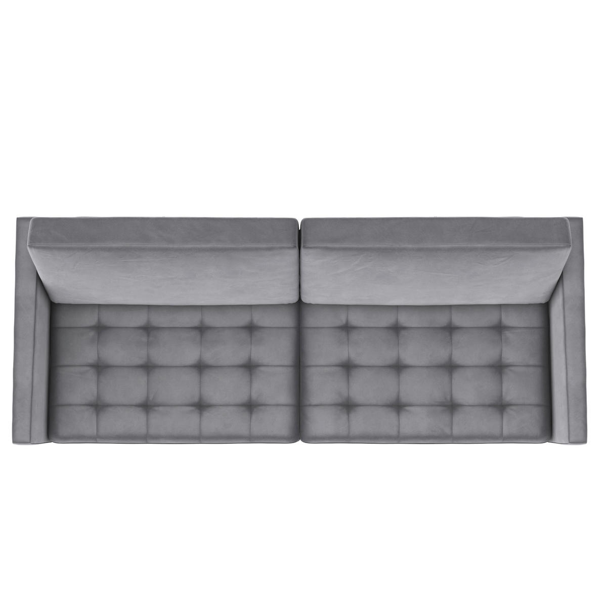 SCHLAFSOFA Velours Grau  - Schwarz/Grau, Basics, Kunststoff/Textil (207/86/86cm) - Livetastic