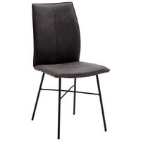 STUHL Mikrofaser Anthrazit, Schwarz  - Anthrazit/Schwarz, Design, Textil/Metall (46/93/57cm) - Dieter Knoll