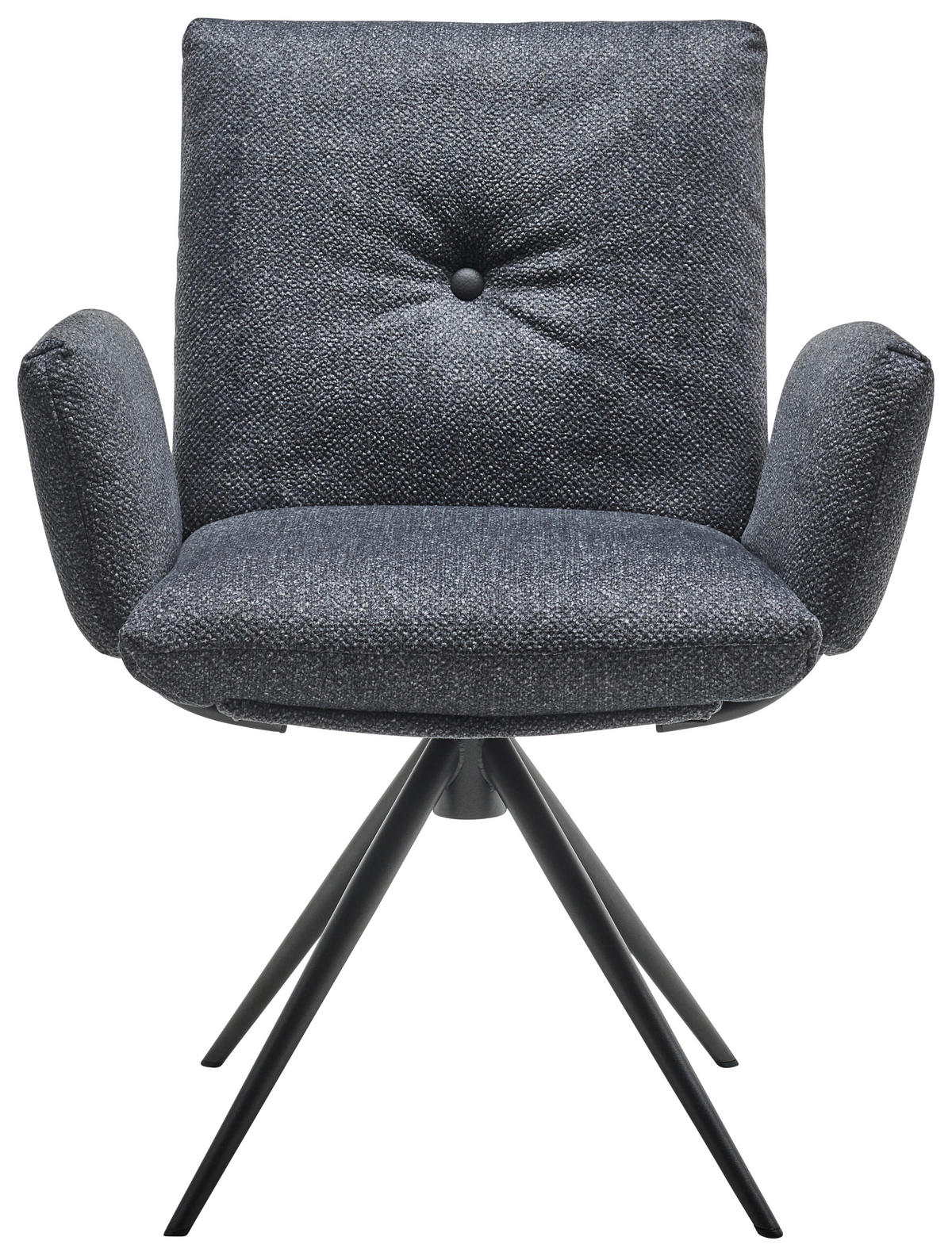 ARMLEHNSTUHL  in beflockt  - Dunkelgrau/Anthrazit, Design, Textil/Metall (70/89/68cm) - Dieter Knoll