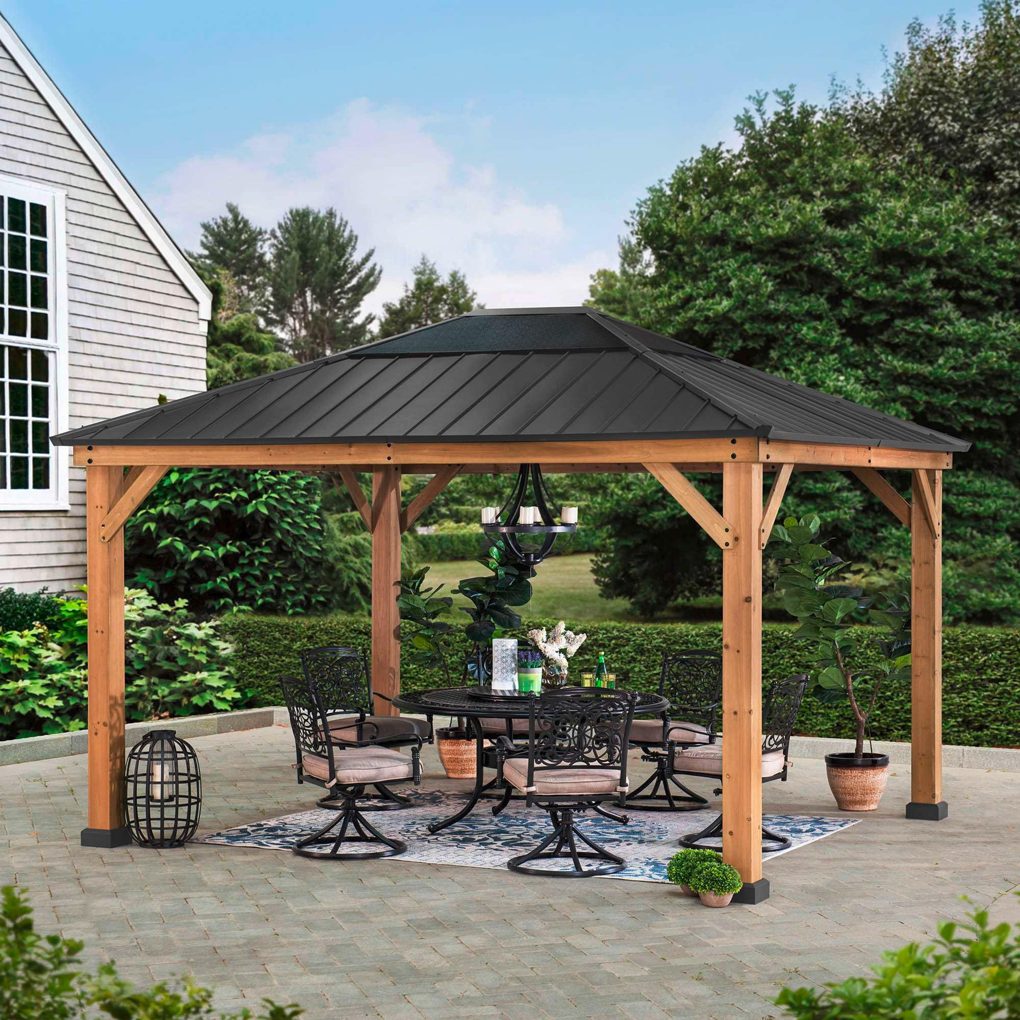 PAVILLON 393,5/286,5/335,5 cm  - Anthrazit, Basics, Holz/Kunststoff (393,5/286,5/335,5cm) - Modante