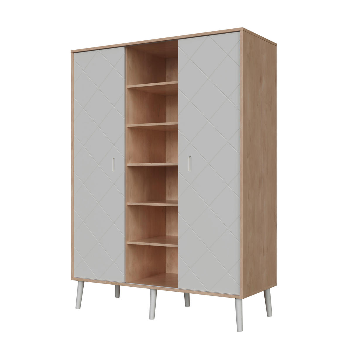 BABYKLEIDERSCHRANK Peak Natural  - Naturfarben/Weiß, Basics, Holz/Holzwerkstoff (143/196/58cm)