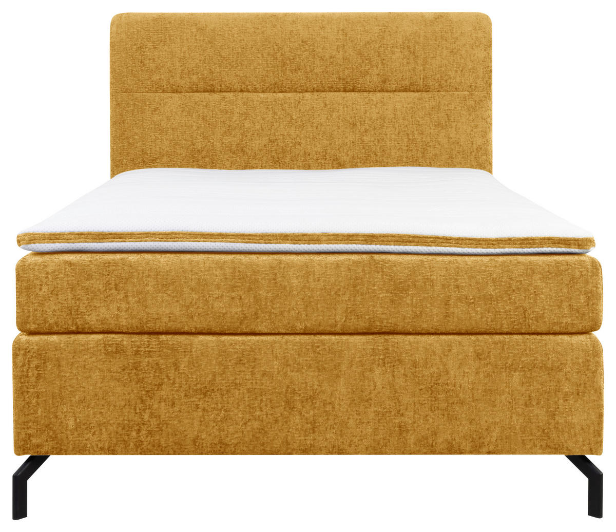 BOXSPRINGBETT 140/200 cm  in Currygelb  - Currygelb/Schwarz, Design, Textil/Metall (140/200cm) - Esposa