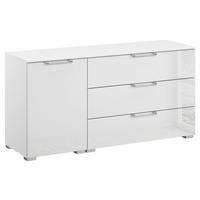 SIDEBOARD 120/61/42 cm Klar, Weiss  - Klar/Weiss, Design, Glas/Holzwerkstoff (120/61/42cm) - Novel