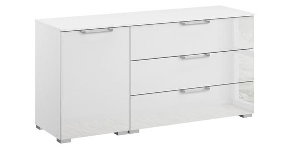 SIDEBOARD  120/61/42 cm 3 Schublade(n)  - Klar/Silberfarben, Design, Glas/Holzwerkstoff (120/61/42cm) - Novel