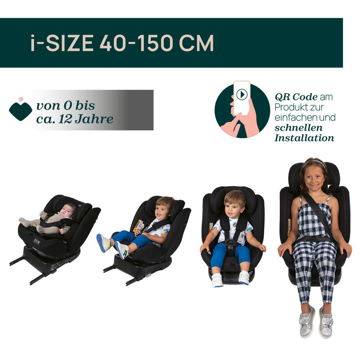 KINDERAUTOSITZ  - Schwarz/Grau, Basics (46/54/69/44cm) - Chicco